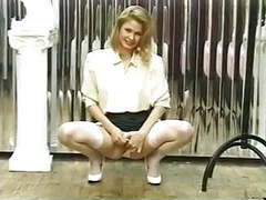 MistTube presents: Blonde spreads her legs to show off her pussy and ass