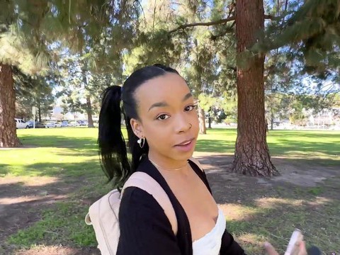 MistTube presents: Provocative ebony freya kennedy spreads legs for a white shaft